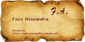 Faix Alexandra névjegykártya